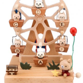小熊動物摩天輪 木質音樂盒 MUSIC BOX