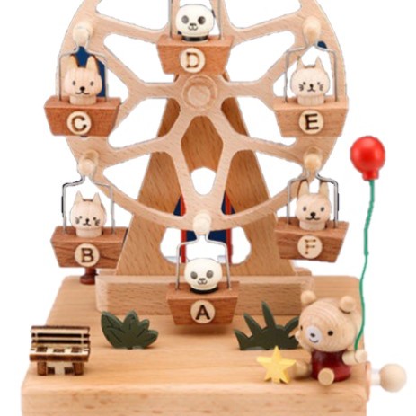 小熊動物摩天輪 木質音樂盒 MUSIC BOX