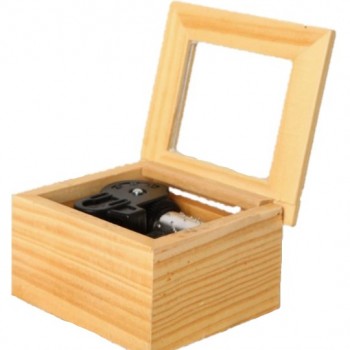 木質 原木玻璃面 木盒 音樂盒 MUSIC BOX