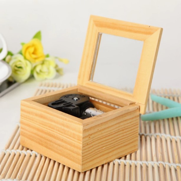 木質 原木玻璃面 木盒 音樂盒 MUSIC BOX
