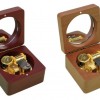 木質 原木 圓形玻璃面 木盒 音樂盒 MUSIC BOX