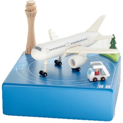 飛機停機坪 音樂盒 木質音樂盒 MUSIC BOX