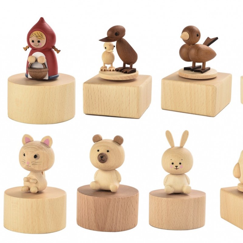 木制 動物款 旋轉音樂盒 MUSIC BOX (單個)