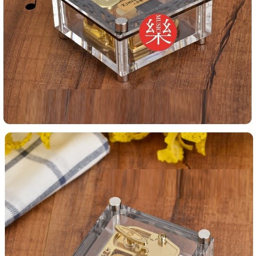 大方形 透明 正方體 音樂盒 MUSIC BOX