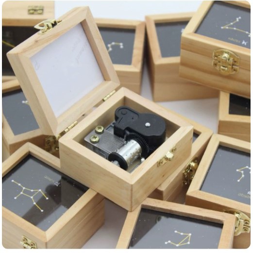 木質 原木玻璃面 相片 木盒 音樂盒 MUSIC BOX