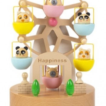彩色動物 旋轉摩天輪 木質音樂盒 MUSIC BOX