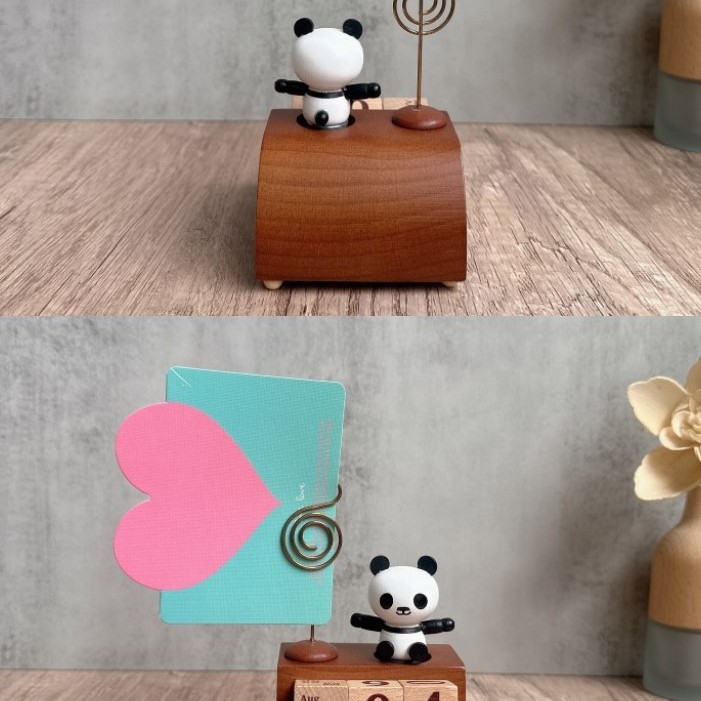 白貓熊日曆 音樂盒 木質音樂盒 MUSIC BOX