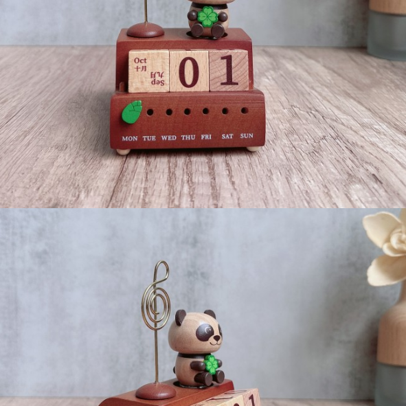 貓熊日曆 音樂盒 木質音樂盒 MUSIC BOX