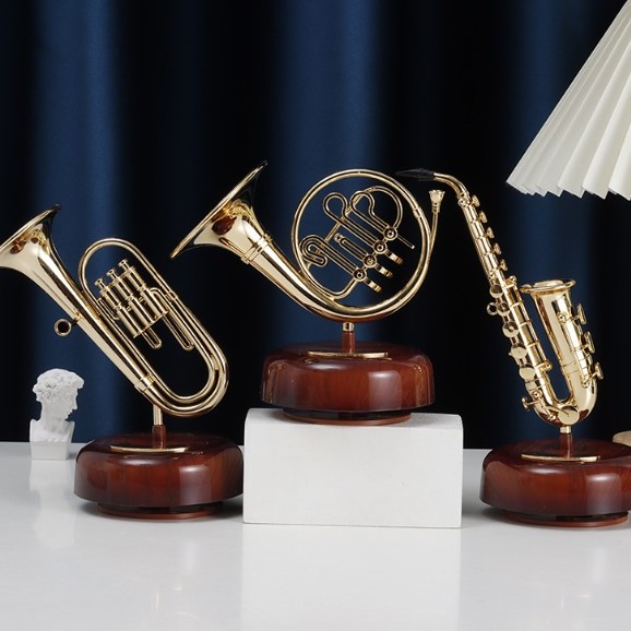 旋轉 管樂樂器 音樂盒 薩士風/小號/圓號 MUSIC BOX