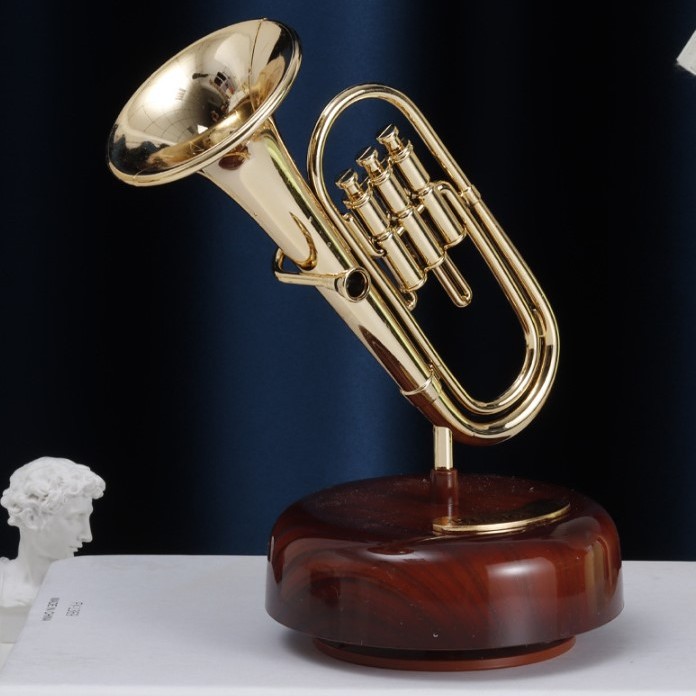 旋轉 管樂樂器 音樂盒 薩士風/小號/圓號 MUSIC BOX