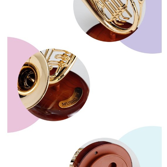 旋轉 管樂樂器 音樂盒 薩士風/小號/圓號 MUSIC BOX